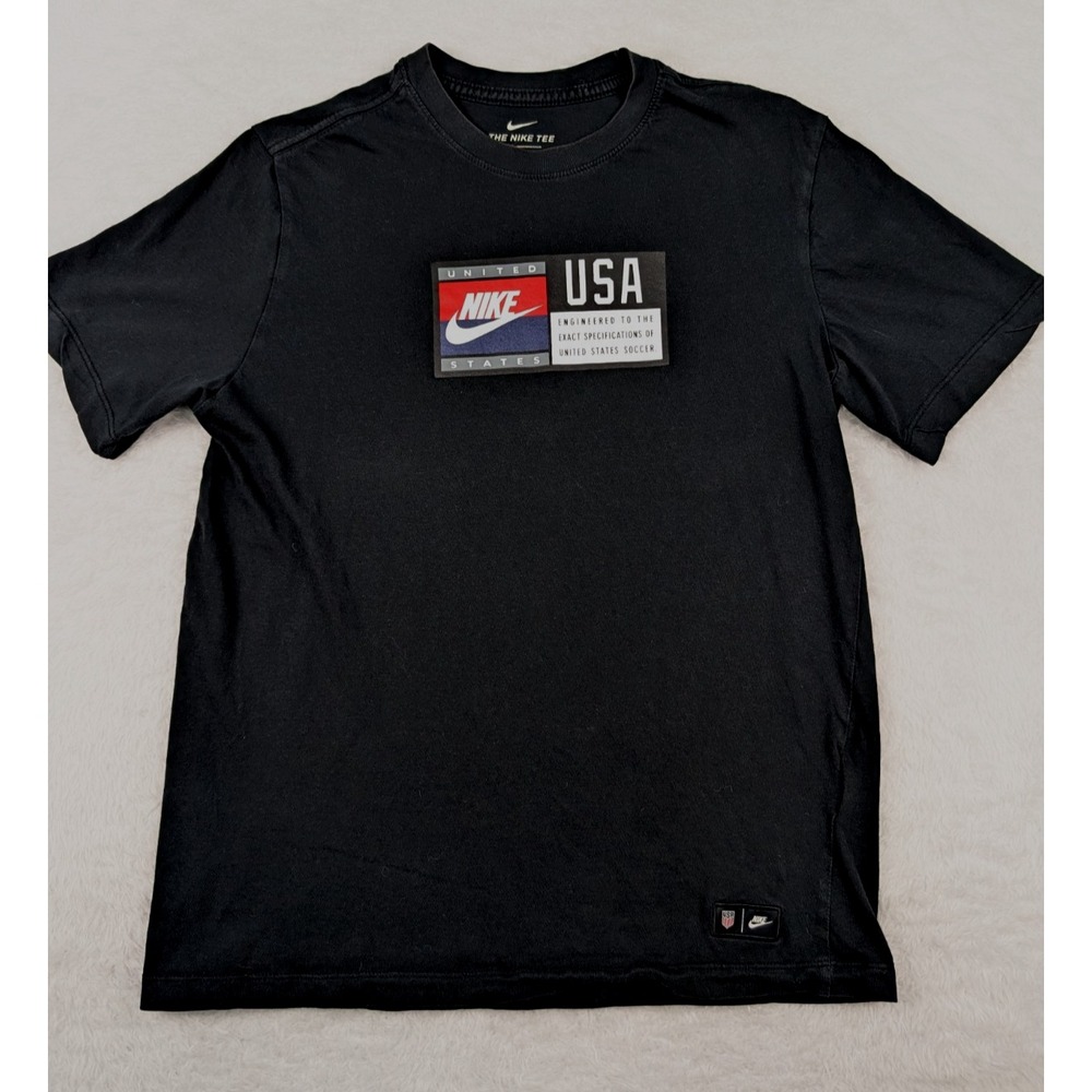 Nike Tee USA Soccer T Shirt Men's M Black USA Short Sleeve, Logo, Crew Neck